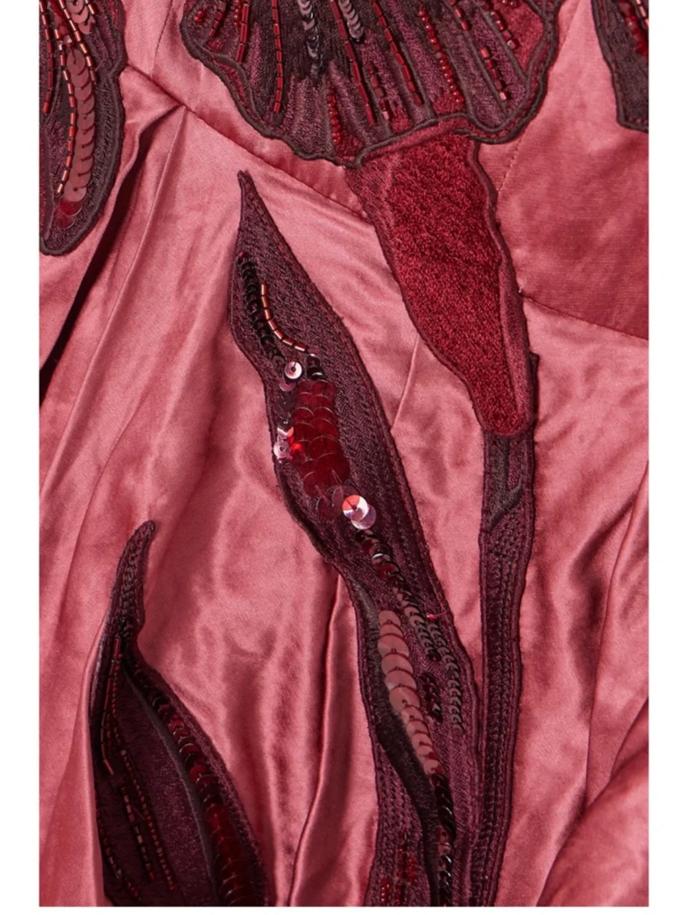 ERDEM Applique Floral Satin Midi Dress - Picture 7 of 16